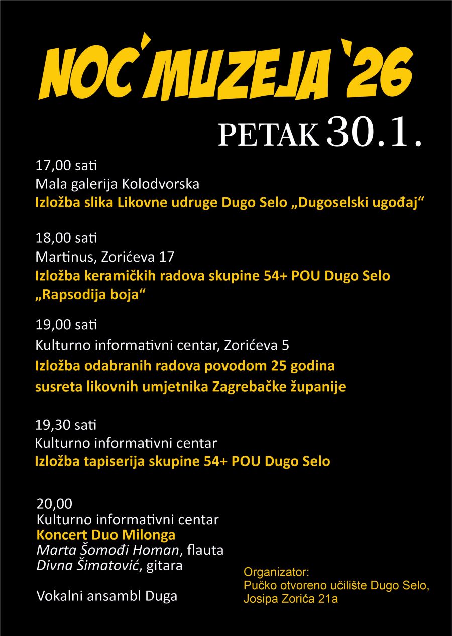 Noć muzeja u Dugom Selu 2026.