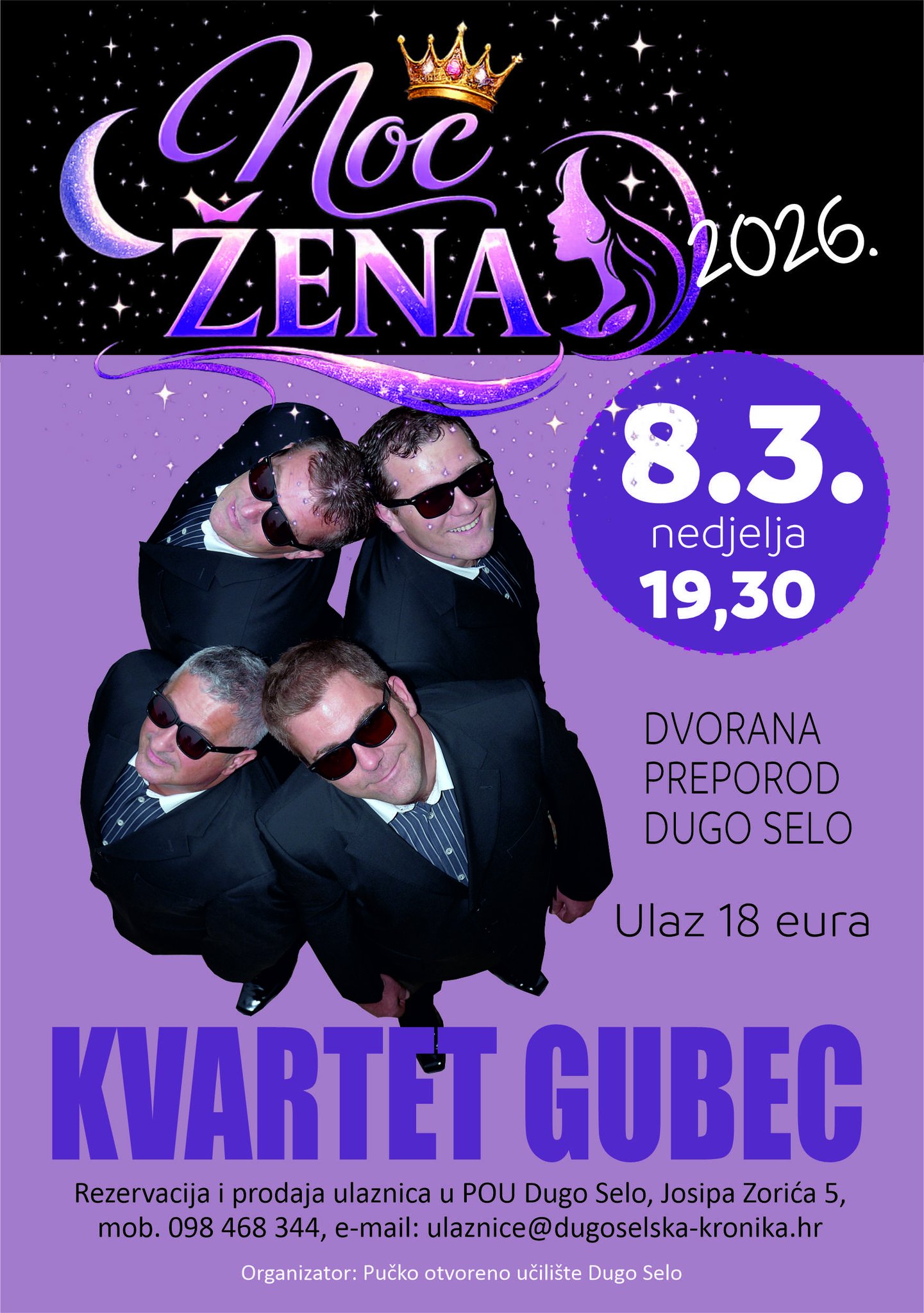 Koncert Kvarteta Gubec za Noć žena